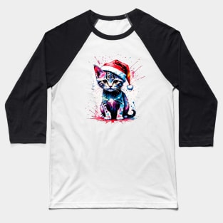 Christmas Kitty Baseball T-Shirt